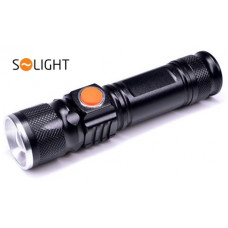 Solight LED uzlādējams lukturītis, 3W, 200lm, USB, Li-ion