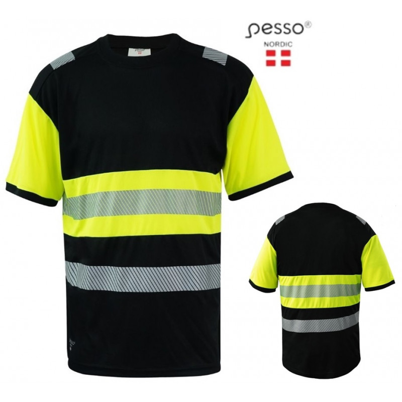 T-krekls Pesso HI-VIS HVM, dzeltens - melns