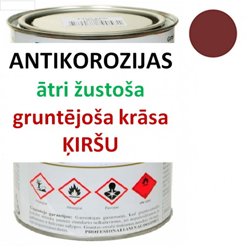 Ātri žūstoša krāsa-grunts metālam 1 litrs ķiršu