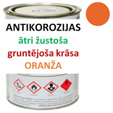 Ātri žūstoša krāsa-grunts metālam 1 litrs oranža