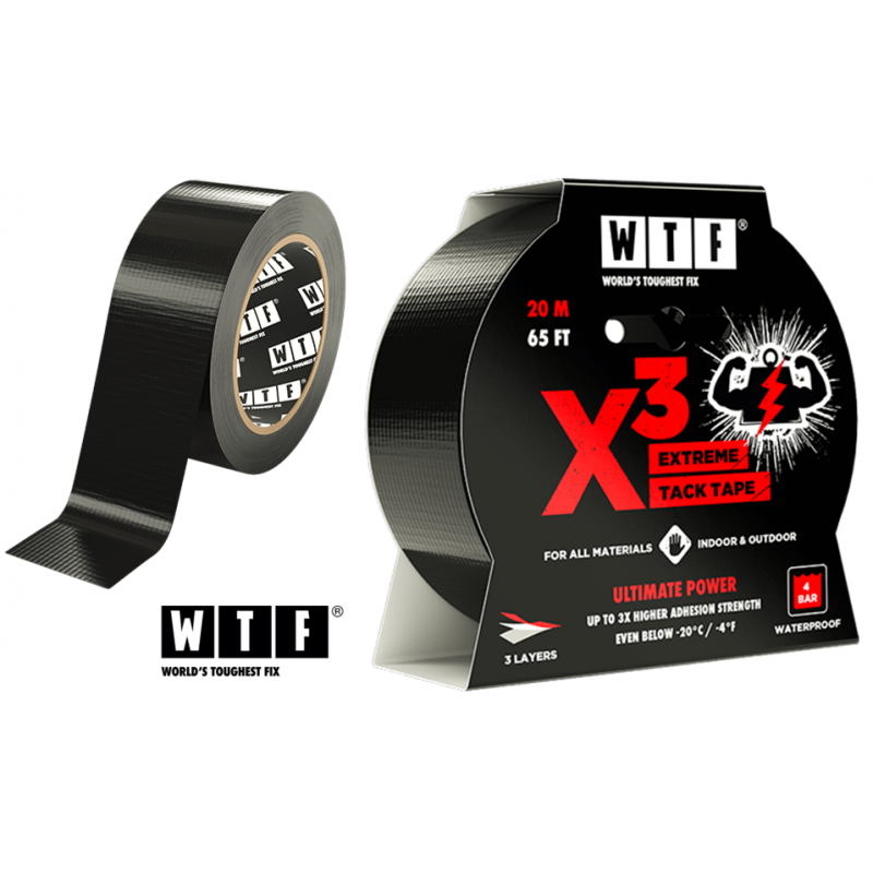 X³ EXTREME TACK TAPE 3-slāņu mitruma un salizturīga lenta 20M X 48MM  WTF (Somija)