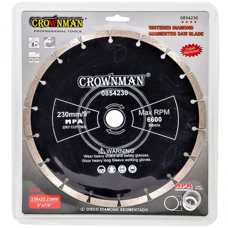 Disks dimanta segmentālās 4 zvaigznes. 230 mm  CROWNMAN