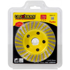 Dimanta slipēšanas disks 115x22mm turbo CROWNMAN