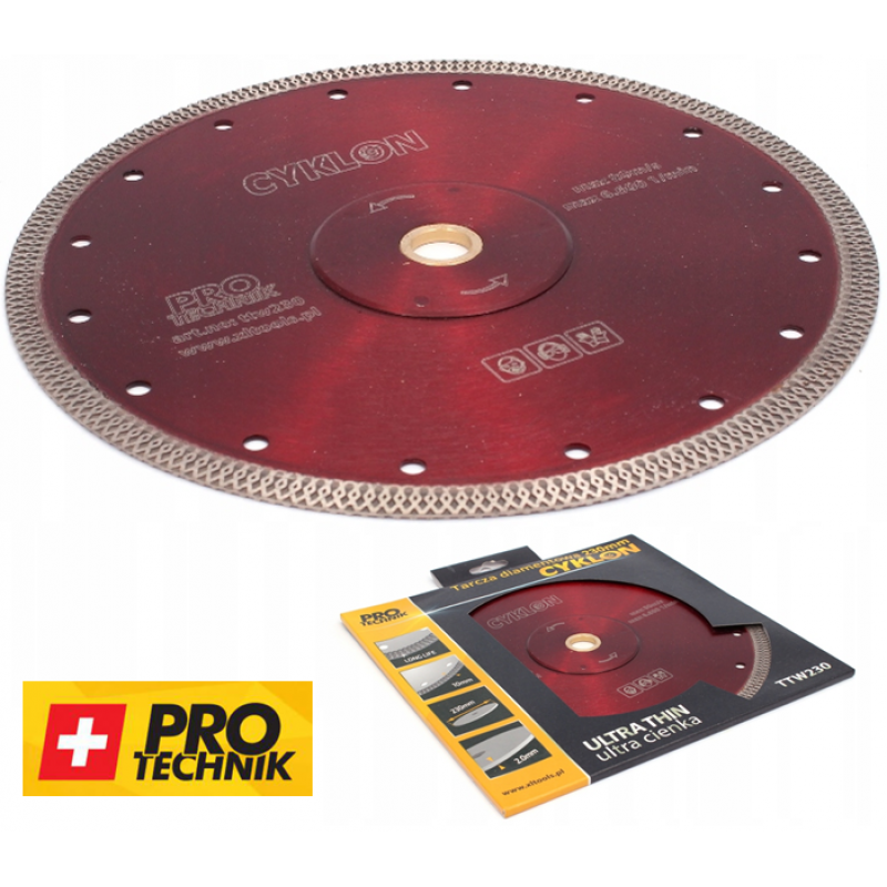 Dimanta disks ULTRA THIN Īpaši plāns   230x10x2,0 22,2mm PRO-TECHNIK