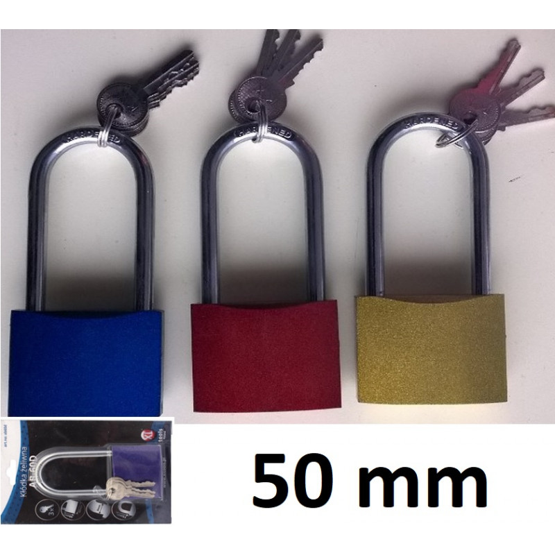 Padlock AB high 50 mm 6.8x65 (mix of different colors)